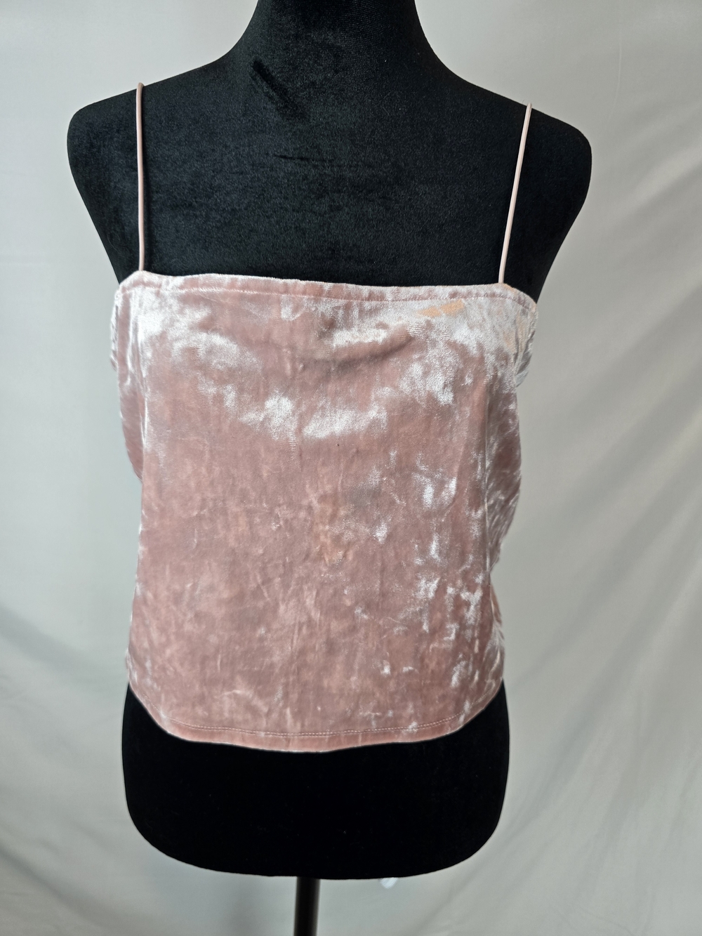 Women's Blush Velvet Spaghetti Strap Cami